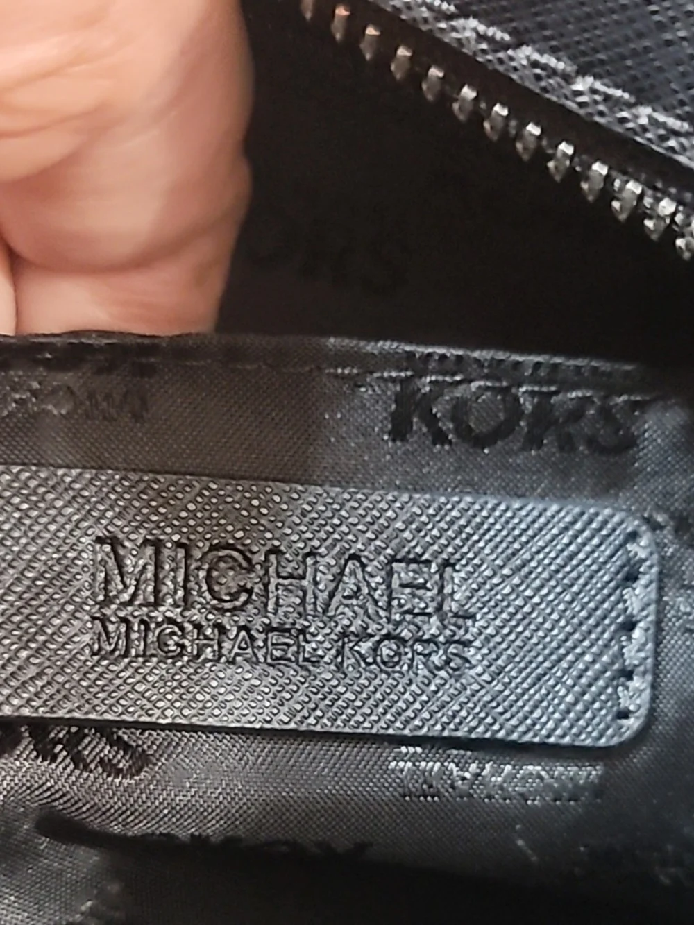 Michael Michael Kors Black Saffiano Leather Satchel with Floral Bag Scarf EUC